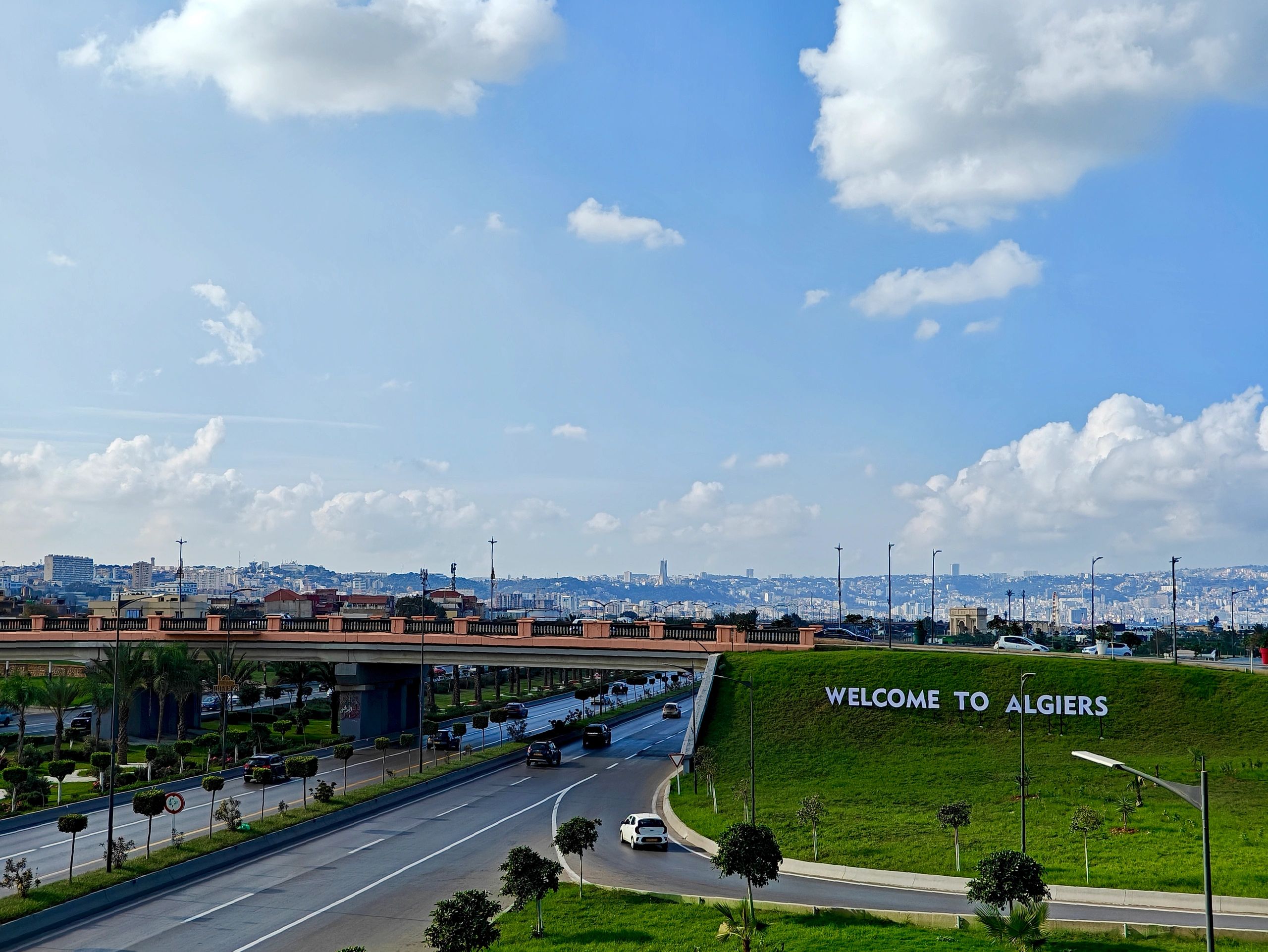 Algiers skyline and major city corridor in Algeria